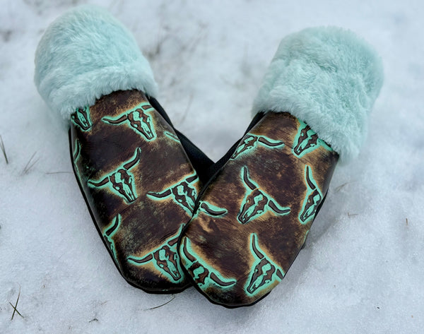 Longhorn Print with Black Palms-Large