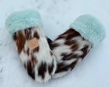 Hair on Cowhide Mittens with Black Palms-med