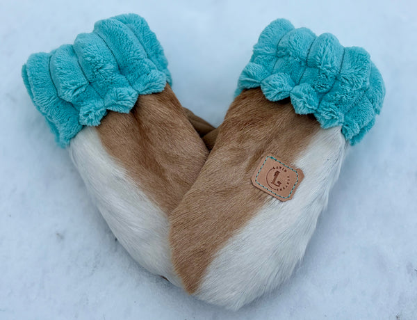 Springbok Hair on Hide Mittens- med