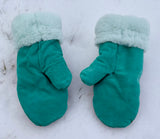 Longhorn Print Mitts with Faux Fur Lining- med