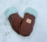 Embossed top Mittens with Tan Suede Palms-med