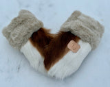 Springbok Hair-on-Hide in Dark Red Mittens-med